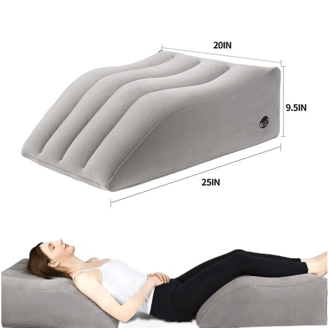 Apoio Inflável para Pés e Pernas – Almofada Aveludada Multiuso para Conforto e Circulação