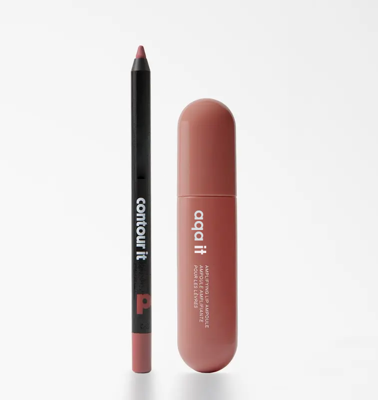 Color-rich lip ampoules with matching lip liner