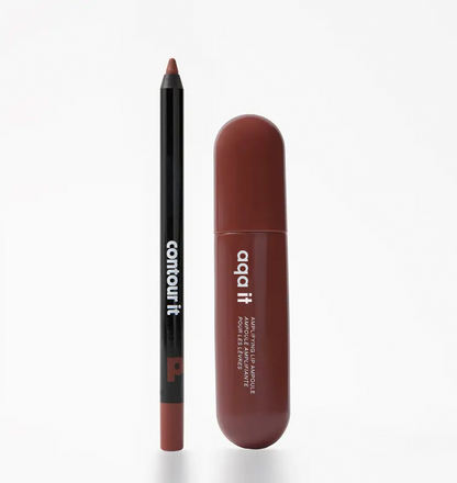 Color-rich lip ampoules with matching lip liner