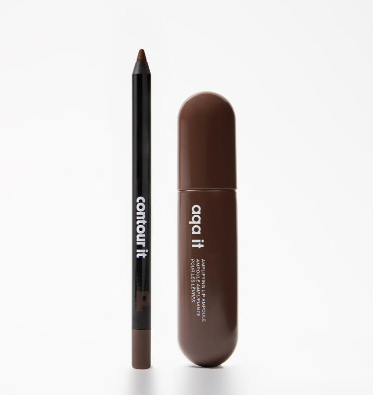 Color-rich lip ampoules with matching lip liner