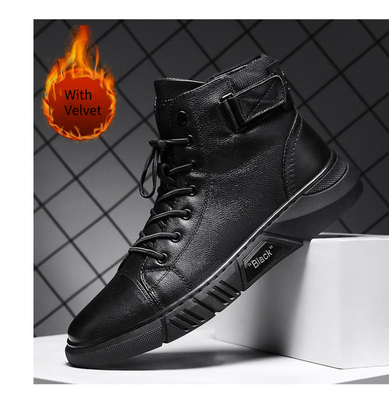 Hector - Robuste schwarze Lederstiefel für Herren