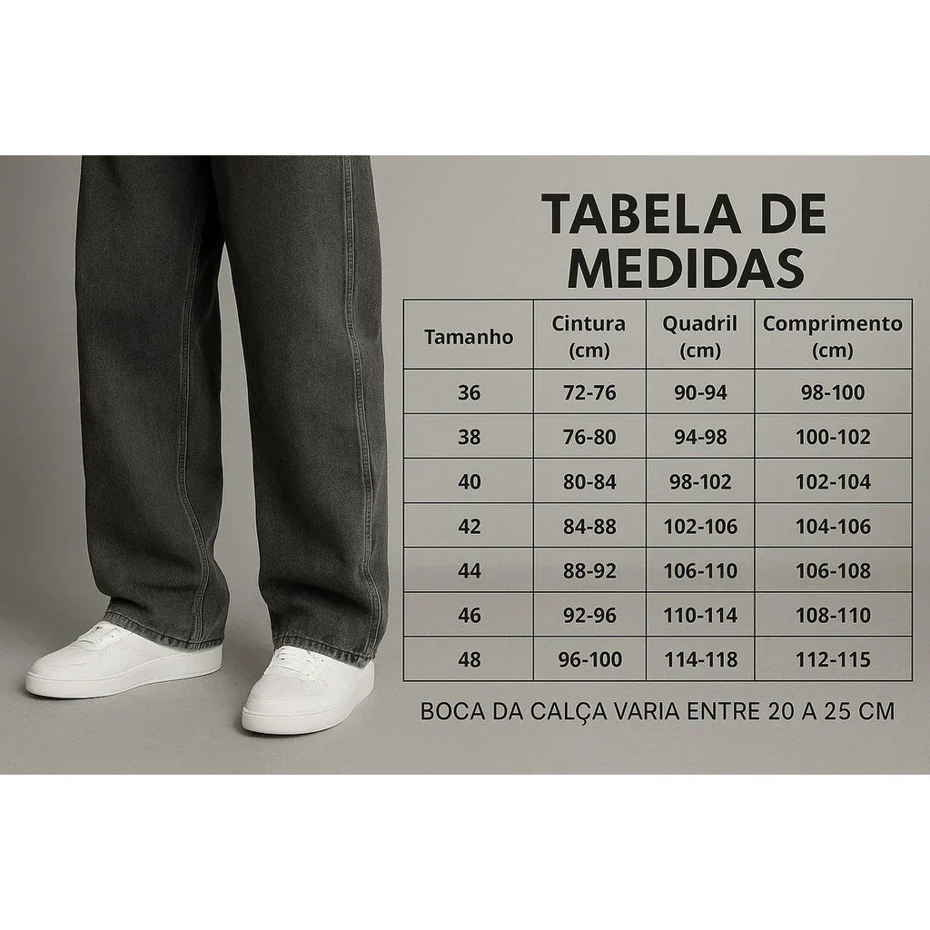 Calça Balão Jeans Masculina Bag Boca Larga Streetwear Reta